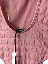 Load image into Gallery viewer, BALMAIN Pink Swimsuits Scoop Neck Light Printed Logo Size UK10 NEW RRP 420
