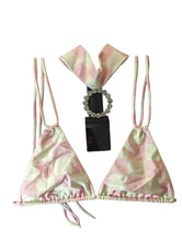 Load image into Gallery viewer, ALESSANDRA RICH Pink Bikini Sets Damier Chocker White Accent UK14 NEW RRP 435
