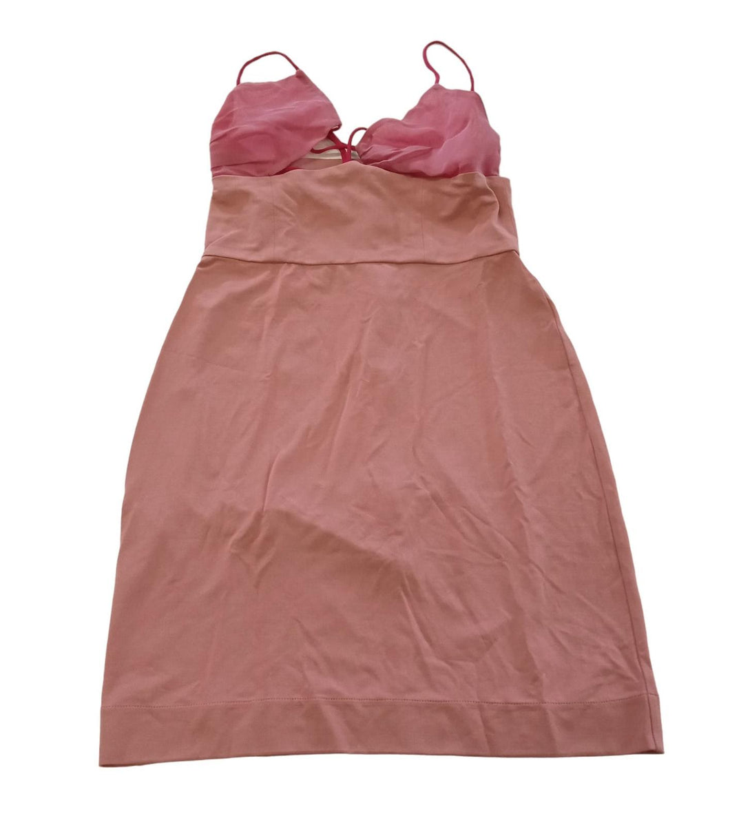 NENSI DOJAKA Pink Mini Dress Strappy Fitted Bra Ladies Size XS NEW RRP 920