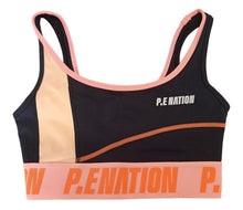 Load image into Gallery viewer, P.E NATION Double Cross Sports Bra Stretch Jersey Nylon Black Multi XS NEW RRP90
