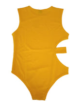 Load image into Gallery viewer, ORANGE CULTURE Men&#39;s Yellow Lemon Cutout Sleeveless Skin Bodysuit Size S NEW

