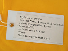 Load image into Gallery viewer, ORANGE CULTURE Men&#39;s Yellow Lemon Cutout Sleeveless Skin Bodysuit Size S NEW
