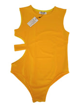 Load image into Gallery viewer, ORANGE CULTURE Men&#39;s Yellow Lemon Cutout Sleeveless Skin Bodysuit Size M NEW
