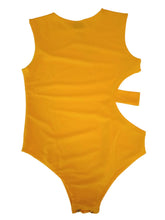 Load image into Gallery viewer, ORANGE CULTURE Men&#39;s Yellow Lemon Cutout Sleeveless Skin Bodysuit Size M NEW
