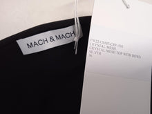 Load image into Gallery viewer, MACH &amp; MACH Crystal Mesh Crop Top w Bow Square Neck Silver FR36 UK8 NEW RRP685
