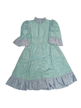 Load image into Gallery viewer, BATSHEVA Blue Mini Dress Spring Prairie Ruffle Short Sleeve Hem UK 6 NEW RRP 375
