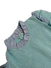 Load image into Gallery viewer, BATSHEVA Blue Mini Dress Spring Prairie Ruffle Short Sleeve Hem UK 6 NEW RRP 375
