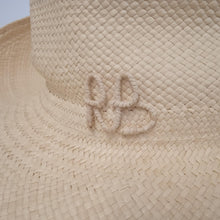 Load image into Gallery viewer, RUSLAN BAGINSKIY Ladies Beige Straw Embellished Cowboy Hat Size L NEW RRP480
