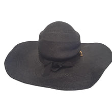 Load image into Gallery viewer, GLADYS TAMEZ MILLINERY Iman Ladies Black Straw Panama Hat Size S NEW RRP325
