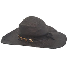 Load image into Gallery viewer, GLADYS TAMEZ MILLINERY Iman Ladies Black Straw Panama Hat Size S NEW RRP325
