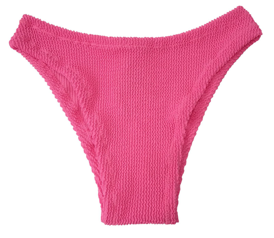 RIELLI Bikini Bottom Swimwear Crinkle High Waist fuchsia Pink M/L NEW RRP150