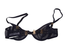 Load image into Gallery viewer, ISOCELES Spiro Bra Sheer Mesh Underwire Spiral Cup Black Size XS NEW RRP220
