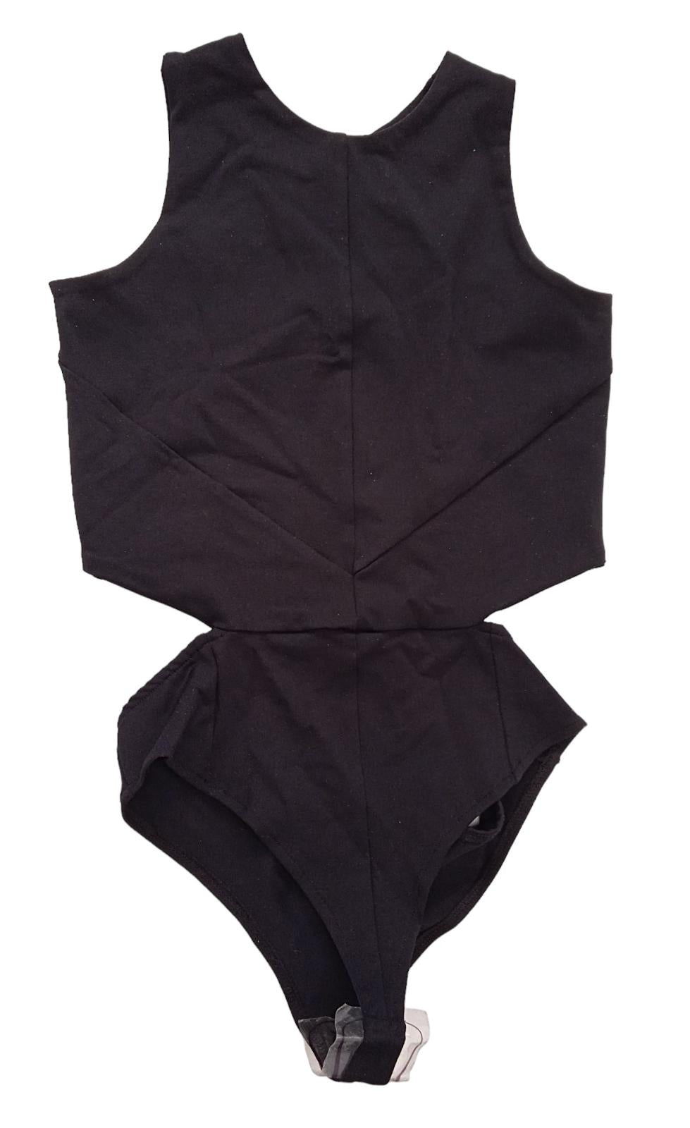 LIVE THE PROCESS Onyx Leotard Bodysuit Cut Out Open Back Black S NEW RRP145