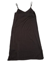 Load image into Gallery viewer, MASTERPEACE Satin Slip Dress Sleeveless V-Neckline Midi Black Size M NEW
