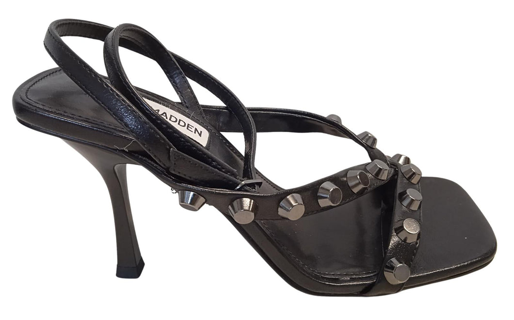 STEVE MADDEN Ladies Adaline Black Studded Heeled Sandals EU38 UK5 NEW RRP135