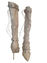 Load image into Gallery viewer, STEVE MADDEN Ladies Finkle Studded Heeled Knee Boots Bone EU40 UK7 NEW RRP230
