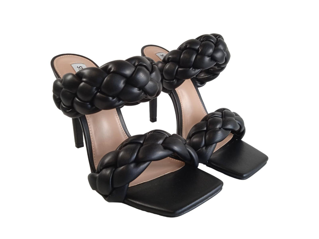 STEVE MADDEN Ladies Black Kenley High Heel Sandals Size EU37 UK4 RRP115 NEW