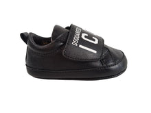 Load image into Gallery viewer, DSQUARED2 Boys Black Leather Icon Crib Shoes Size 6 Months RRP160 NEW
