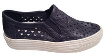 Load image into Gallery viewer, ARMANI Girls Falmouth Leather Perforated Trainers Navy Blue EU31 UK12.5 RRP155
