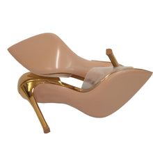 Load image into Gallery viewer, GIANVITO ROSSI Ladies Gold Leather Bree D&#39;Orsay Shoes EU41 UK8 RRP650 NEW
