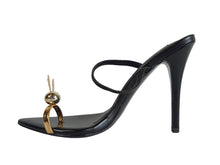 Load image into Gallery viewer, NATASHA ZINKO Ladies Black Leather Rabbit Toe Sandals Size EU36 UK3 RRP490 NEW
