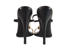 Load image into Gallery viewer, NATASHA ZINKO Ladies Black Leather Rabbit Toe Sandals Size EU36 UK3 RRP490 NEW
