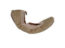 Load image into Gallery viewer, YOSI SAMRA Girls Gold Glitter Sammie Ballet Flats Size 3 Years RRP60 NEW
