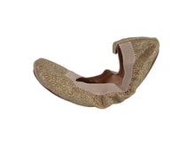 Load image into Gallery viewer, YOSI SAMRA Girls Gold Glitter Sammie Ballet Flats Size 3 Years RRP60 NEW
