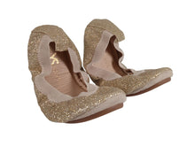 Load image into Gallery viewer, YOSI SAMRA Girls Gold Glitter Sammie Ballet Flats Size 3 Years RRP60 NEW
