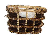 Load image into Gallery viewer, ROSANTICA Holli Diletta Bag Beads/Crystals Mini Tote Brown/Gold OS NEW RRP950
