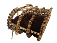 Load image into Gallery viewer, ROSANTICA Holli Diletta Bag Beads/Crystals Mini Tote Brown/Gold OS NEW RRP950
