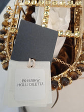 Load image into Gallery viewer, ROSANTICA Holli Diletta Bag Beads/Crystals Mini Tote Brown/Gold OS NEW RRP950
