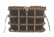 Load image into Gallery viewer, ROSANTICA Holli Diletta Embellished Small Tote Bag Ladies Brown Felt NEW RRP950
