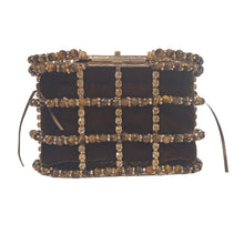 Load image into Gallery viewer, ROSANTICA Holli Diletta Embellished Small Tote Bag Ladies Brown Felt NEW RRP950
