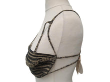 Load image into Gallery viewer, ISA BOULDER Teardrop Bra Reversible Under Wire Black/Calico 32E OS NEW RRP185

