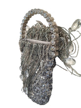 Load image into Gallery viewer, L&#39;ALINGI Fringe Micro Eternity Bag Crystals Metallic Fabric Silver OS NEW RRP895
