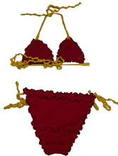 Load image into Gallery viewer, SHERRIS Bikini Set Triangle Tie Side Red Swim Costume Size XS NEW RRP 245
