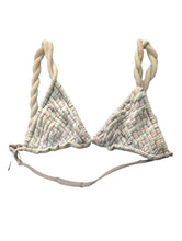 Load image into Gallery viewer, ISA BOULDER Weave Twist Triangle Bikini Top Purple Blue Size L NEW RRP 185
