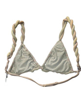 Load image into Gallery viewer, ISA BOULDER Weave Twist Triangle Bikini Top Purple Blue Size L NEW RRP 185
