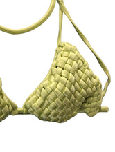 Load image into Gallery viewer, ISA BOULDER Weavestring Bikini Top Removable Choker Green XS NEW RRP 175
