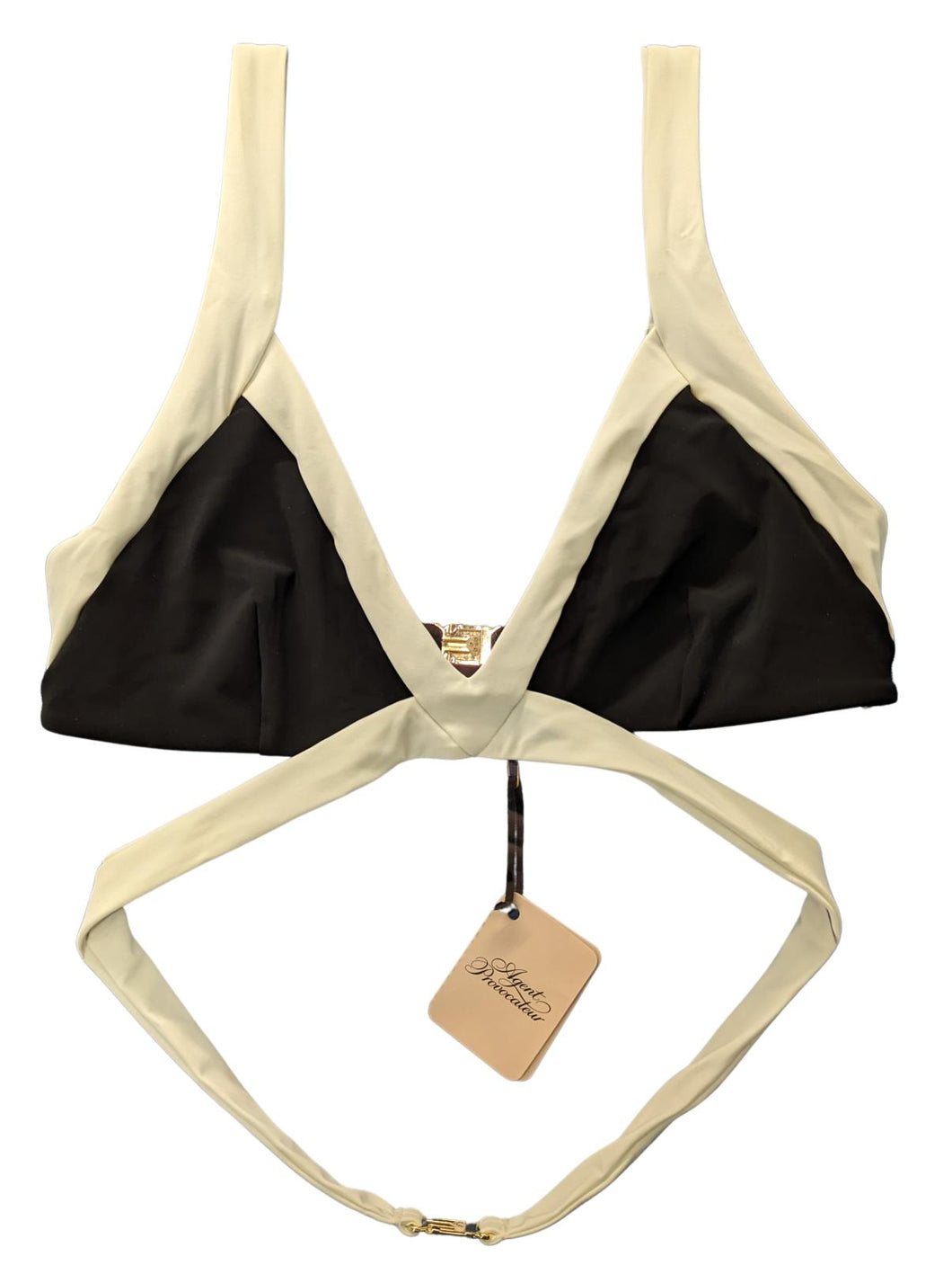 AGENT PROVOCATEUR Mazzy Bikini Bra Top Black White Bra Top UK 14 NEW RRP 115