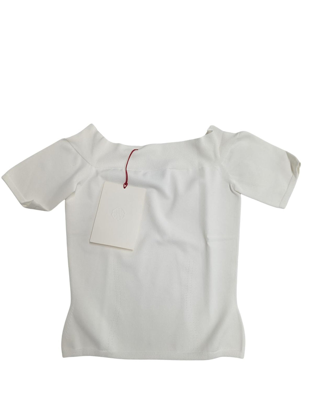 ALEXANDER MCQUEEN Knit Sweater Off Shoulder Stretch White XS NEW RRP 590