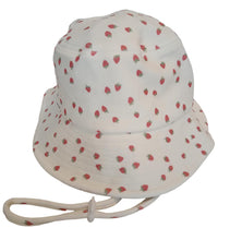 Load image into Gallery viewer, FRANKIES BIKINIS Strawberry Print Bucket Hat Kids Off White Multi 2T NEW RRP50

