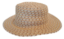 Load image into Gallery viewer, GIGI BURRIS Noelle Fedora Hat Woven Raffia Straw Ladies Brown OS NEW RRP330
