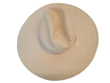 Load image into Gallery viewer, GIGI BURRIS Jeanne Fedora Hat Woven Straw Sateen Ladies Sand OS NEW RRP365
