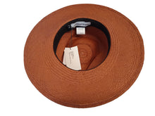 Load image into Gallery viewer, RUSLAN BAGINSKIY Monogram Embellished Fedora Hat Straw Red Brown S NEW RRP245

