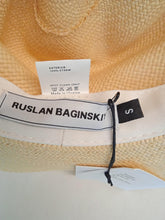 Load image into Gallery viewer, RUSLAN BAGINSKIY Monogram Embellished Hat Straw Ladies Neutral S NEW RRP275

