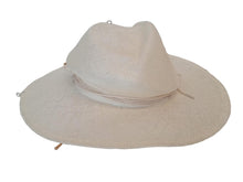 Load image into Gallery viewer, RUSLAN BAGINSKIY Chain Strap Fedora Hat Straw Ladies Neutral White M NEW RRP340
