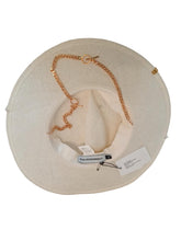 Load image into Gallery viewer, RUSLAN BAGINSKIY Chain Strap Fedora Hat Straw Ladies Neutral White M NEW RRP340
