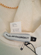 Load image into Gallery viewer, RUSLAN BAGINSKIY Chain Strap Fedora Hat Straw Ladies Neutral White M NEW RRP340
